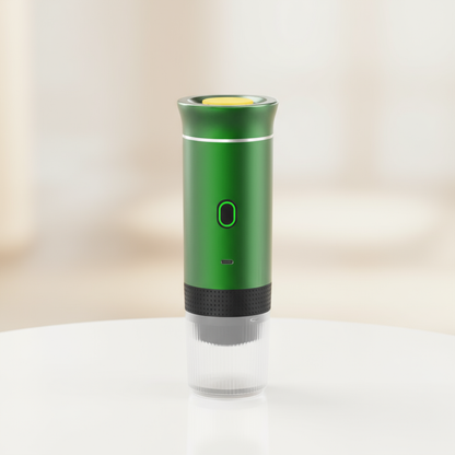 "Cafetera portátil  – café en minutos donde quieras"