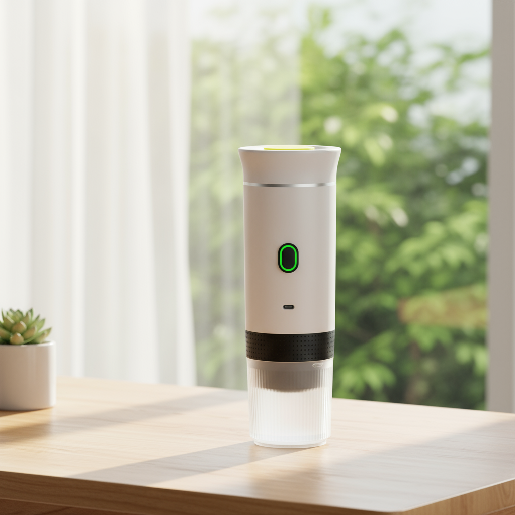 "Cafetera portátil  – café en minutos donde quieras"